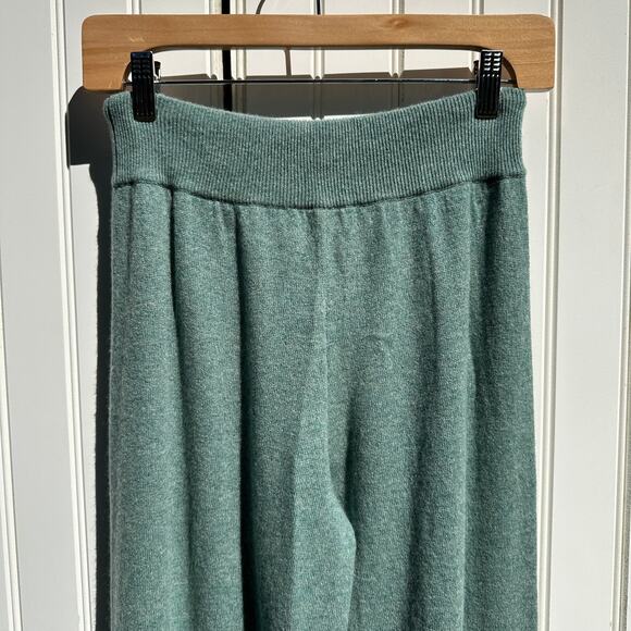 Lisa Yang Sofi Trousers Pants 100% Cashmere Jade Green Sz 0 XS NWT $565 Wide Leg - Picture 11 of 16